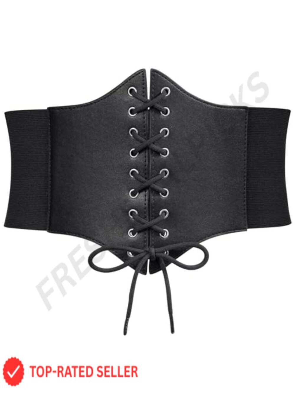 Women Renaissance Corset Belt Elastic Wide Faux Leather Waist Cincher